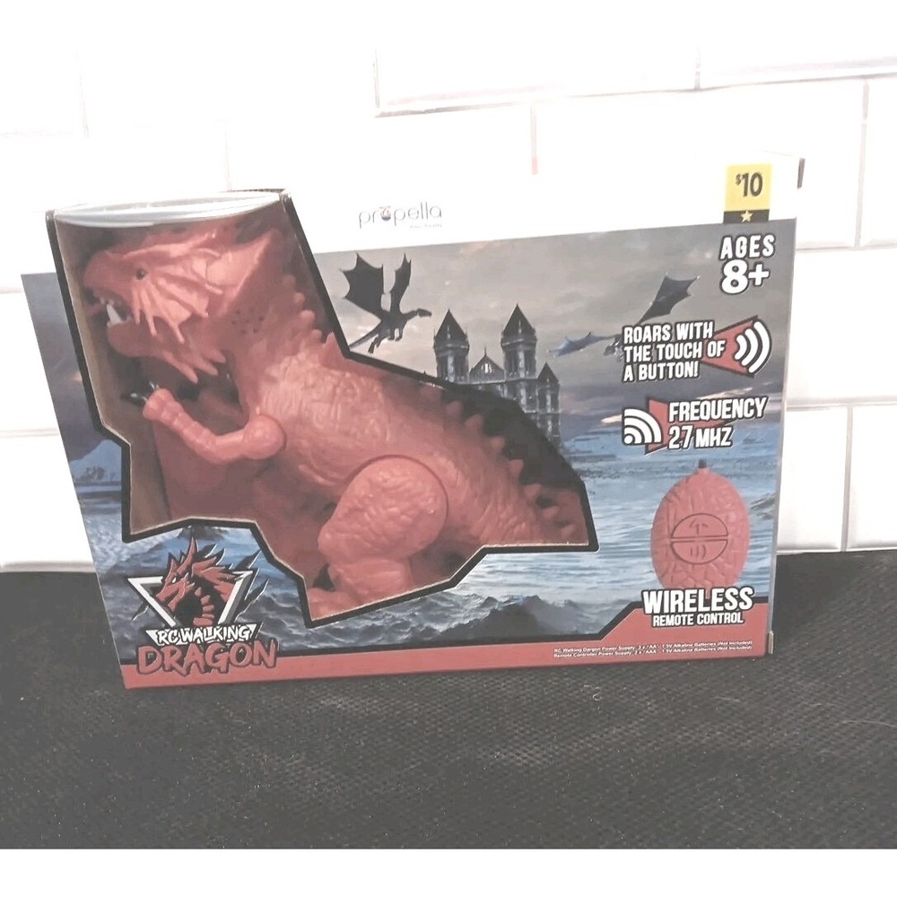 WIRELESS Remote Control Robot T-Rex W/ Roar Sound & Walking Red Dinosaur NWT
